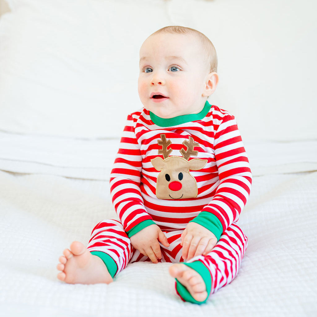 Oh Deer Red Stripe Pajamas