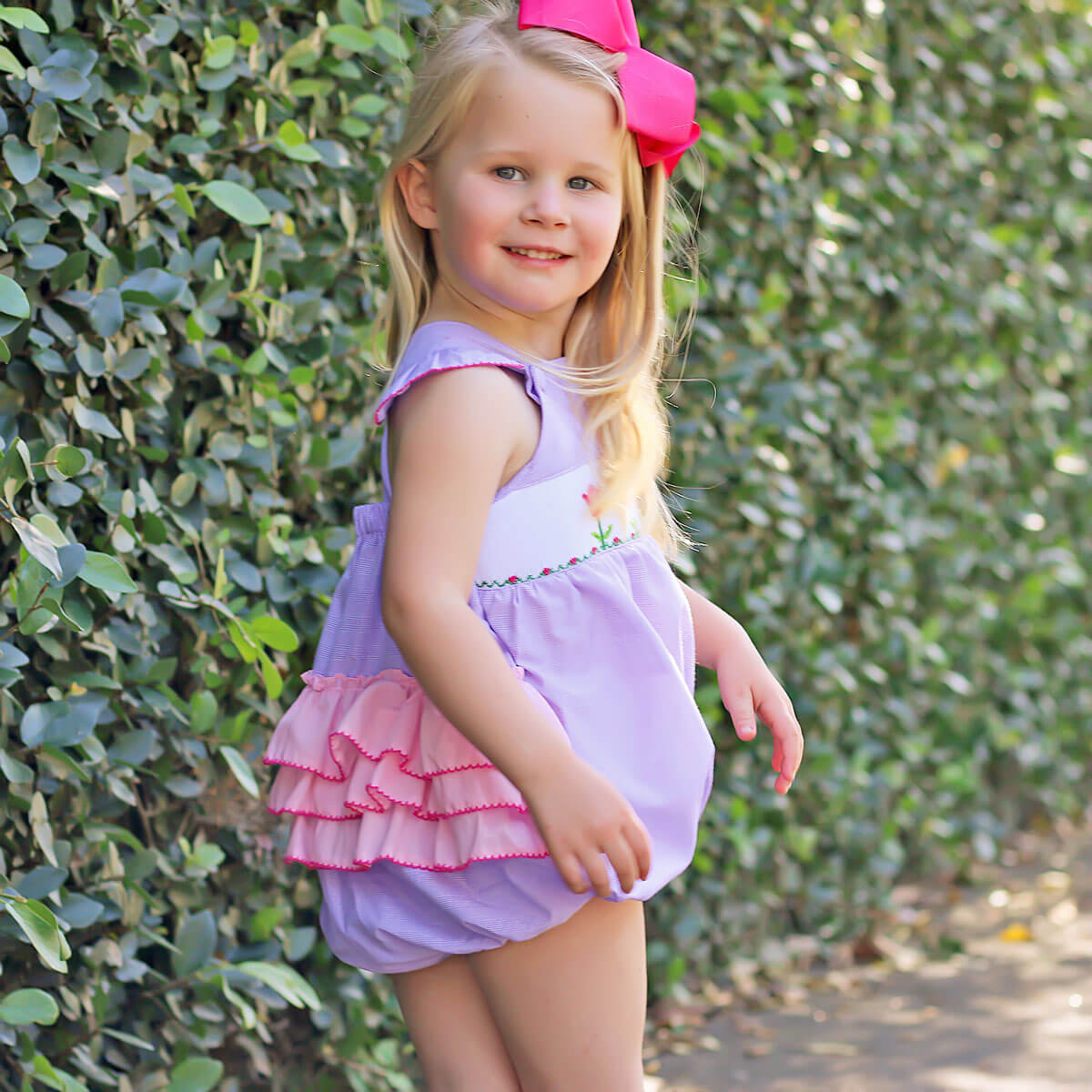 Tulips In Spring Purple Smocked Leah Bubble