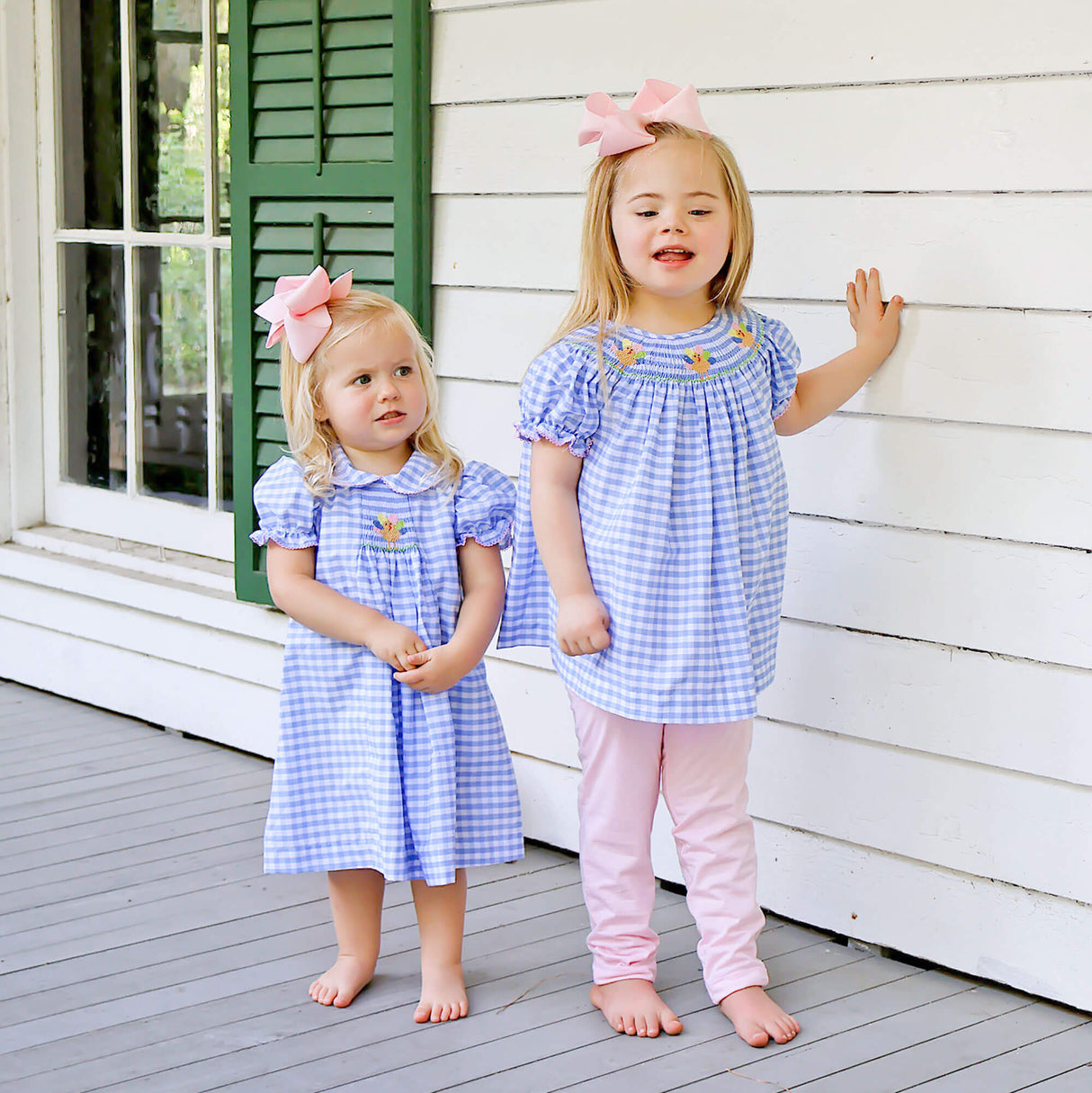 Colorful Turkey Single Smocked Blue Gingham Dress