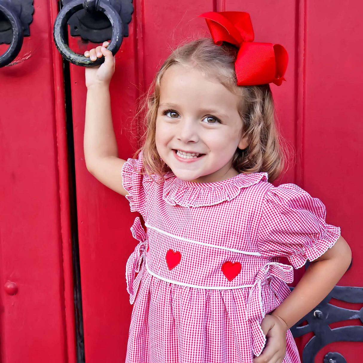 Heart Trio Red Gingham Avery Dress