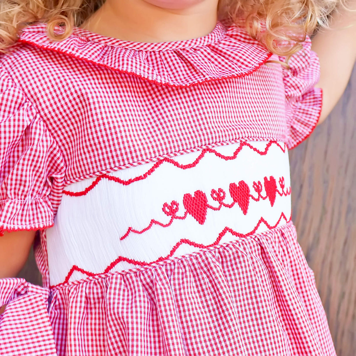 Enchanted Valentine Red Smocked Beverly Dress