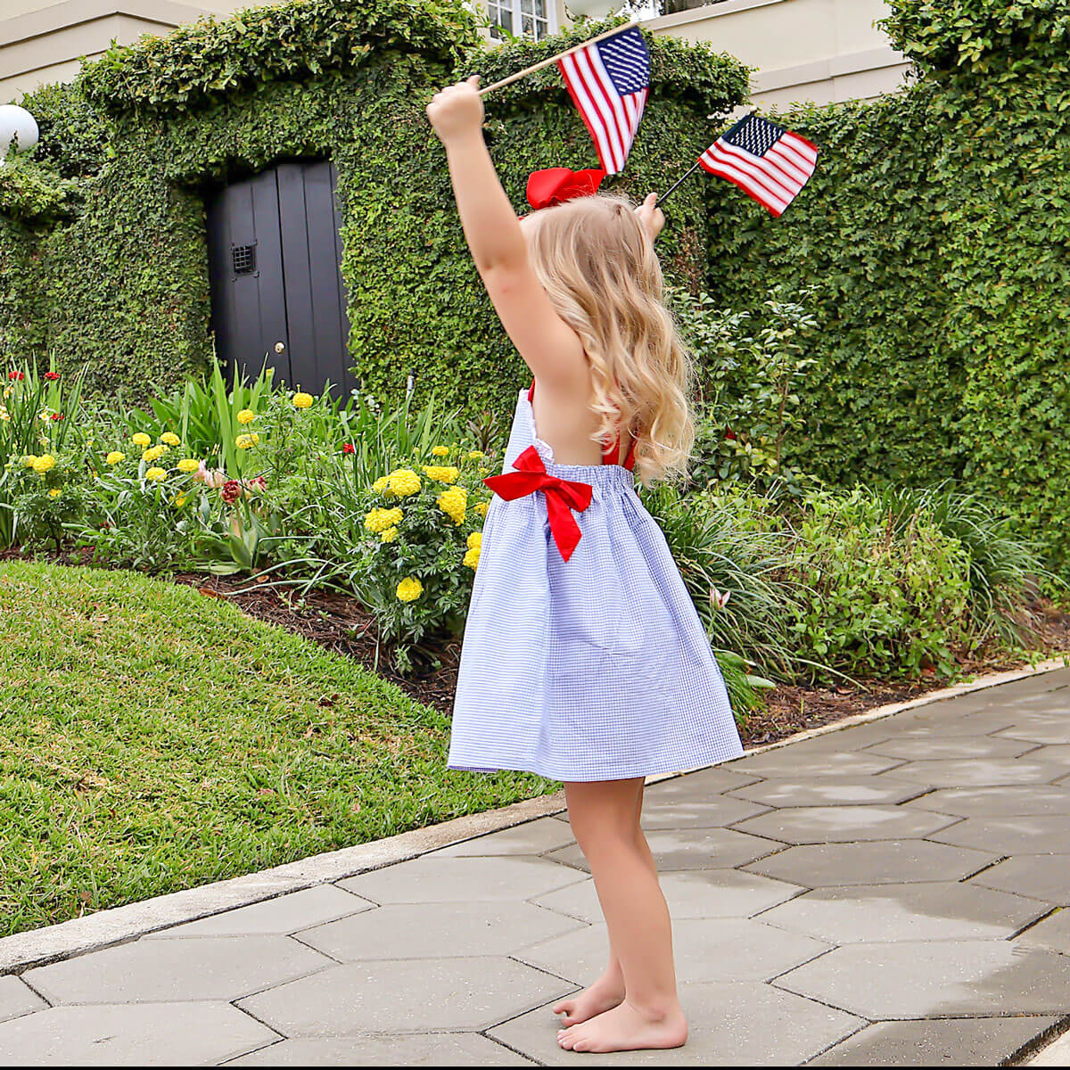 Royal Gingham Lydia Dress