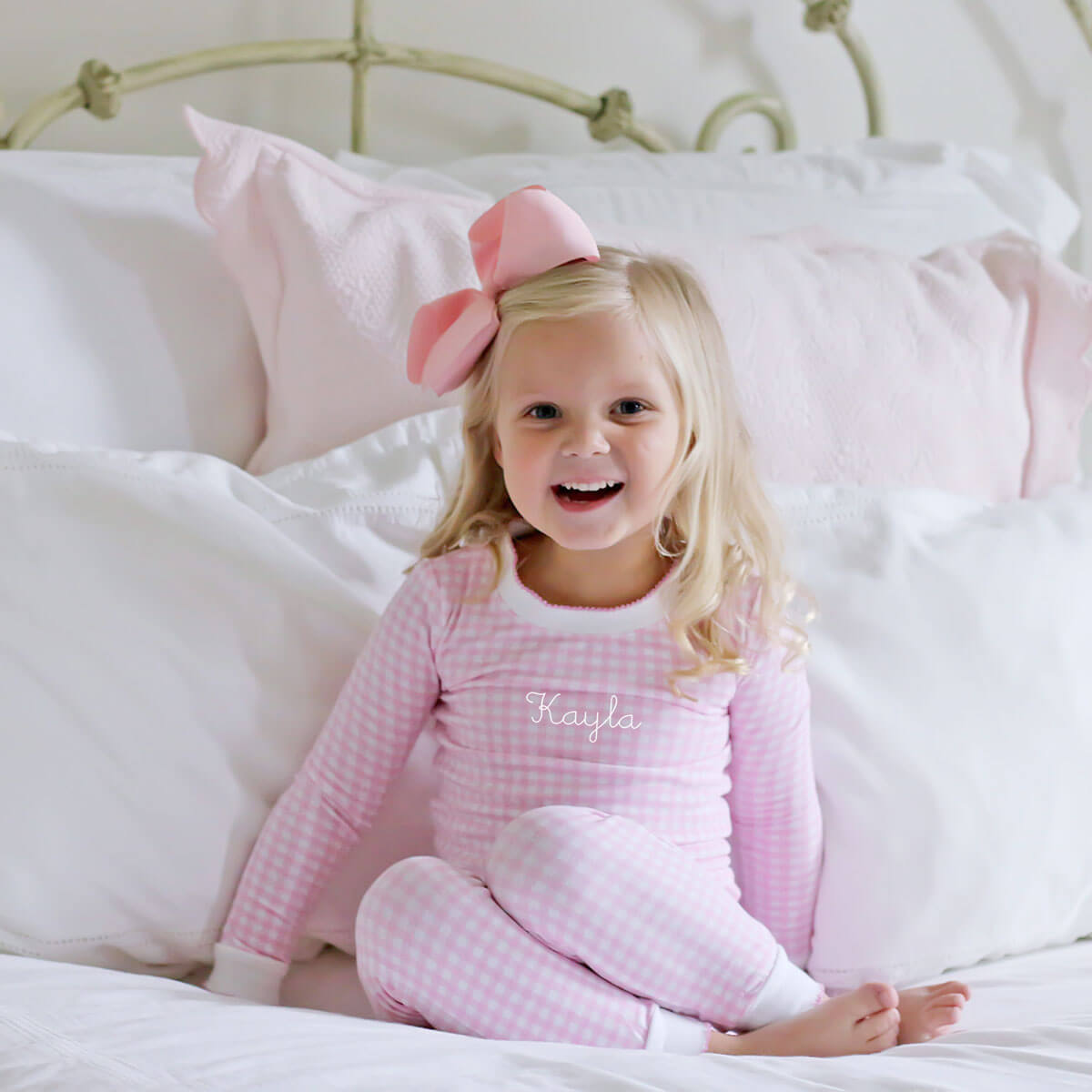 Pink Gingham Pajamas