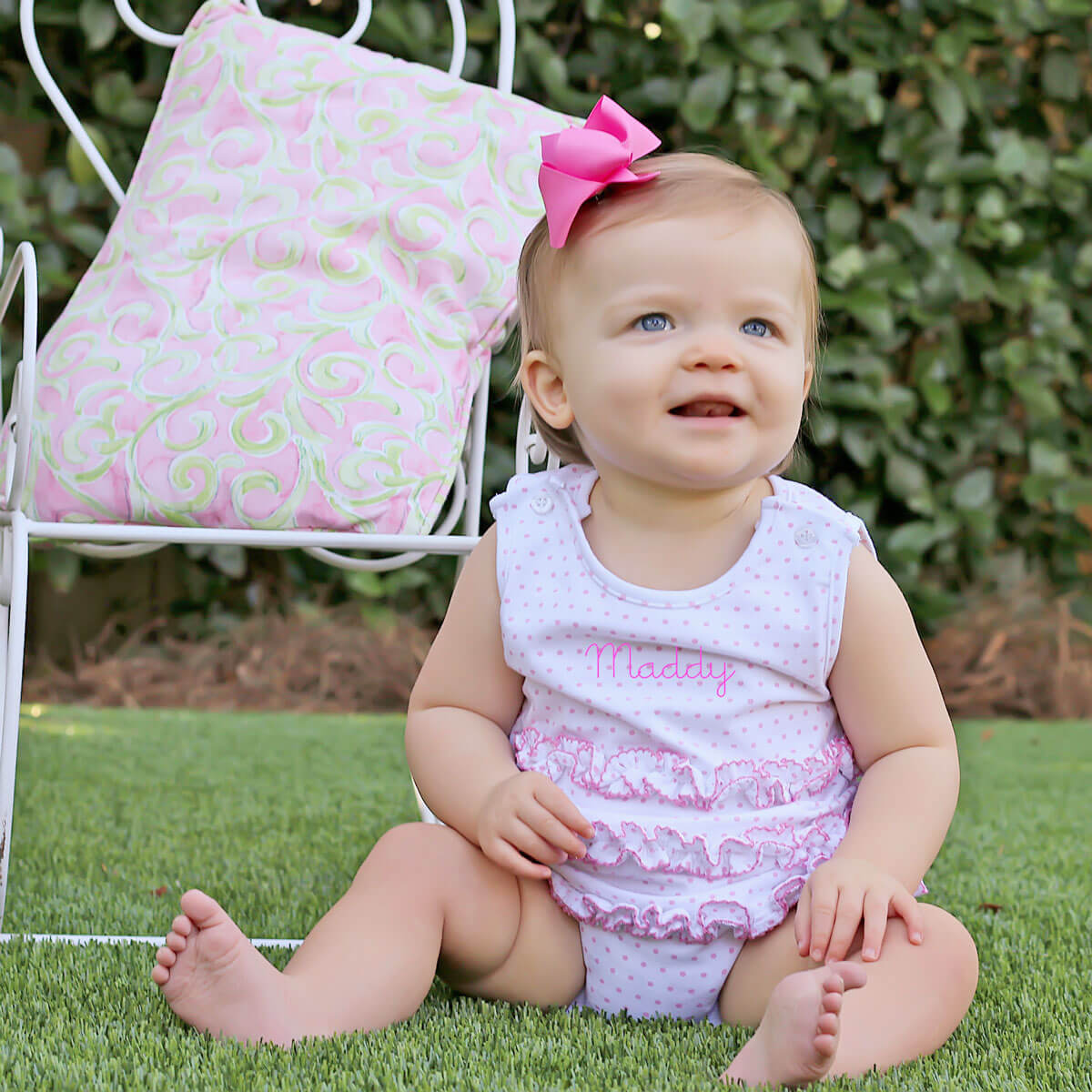 Pink Polka Dot Ruffle Bubble