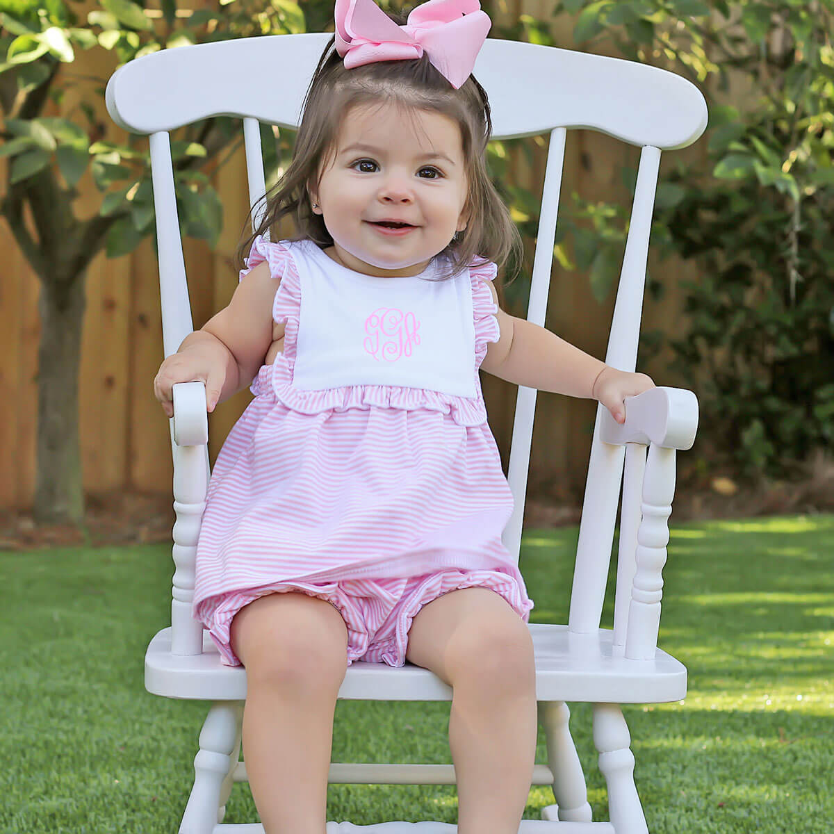 Stripe Knit Bib Bloomer Set