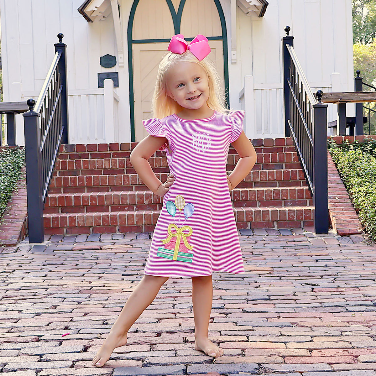 birthday dress shopping Girls Cupcake Birthday Dress Smocked by Hand Bishop Short Sleeves main image 0