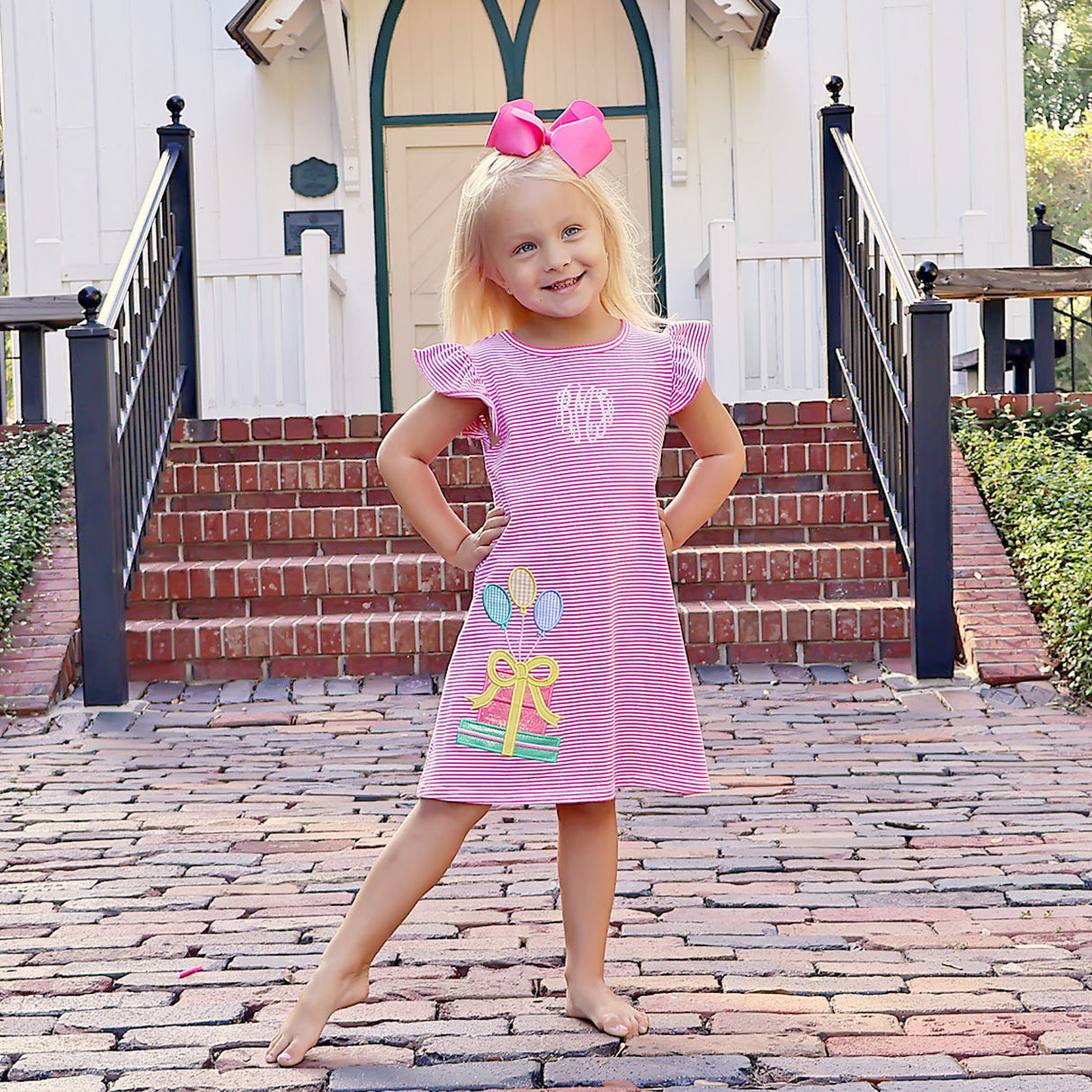 Birthday Present Pink Stripe Milly Dress
