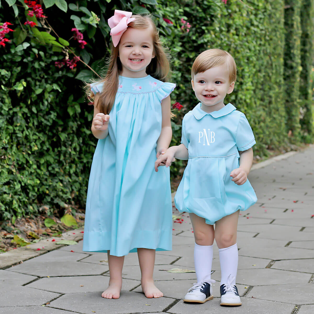 Mint Pique Collared Boy Bubble