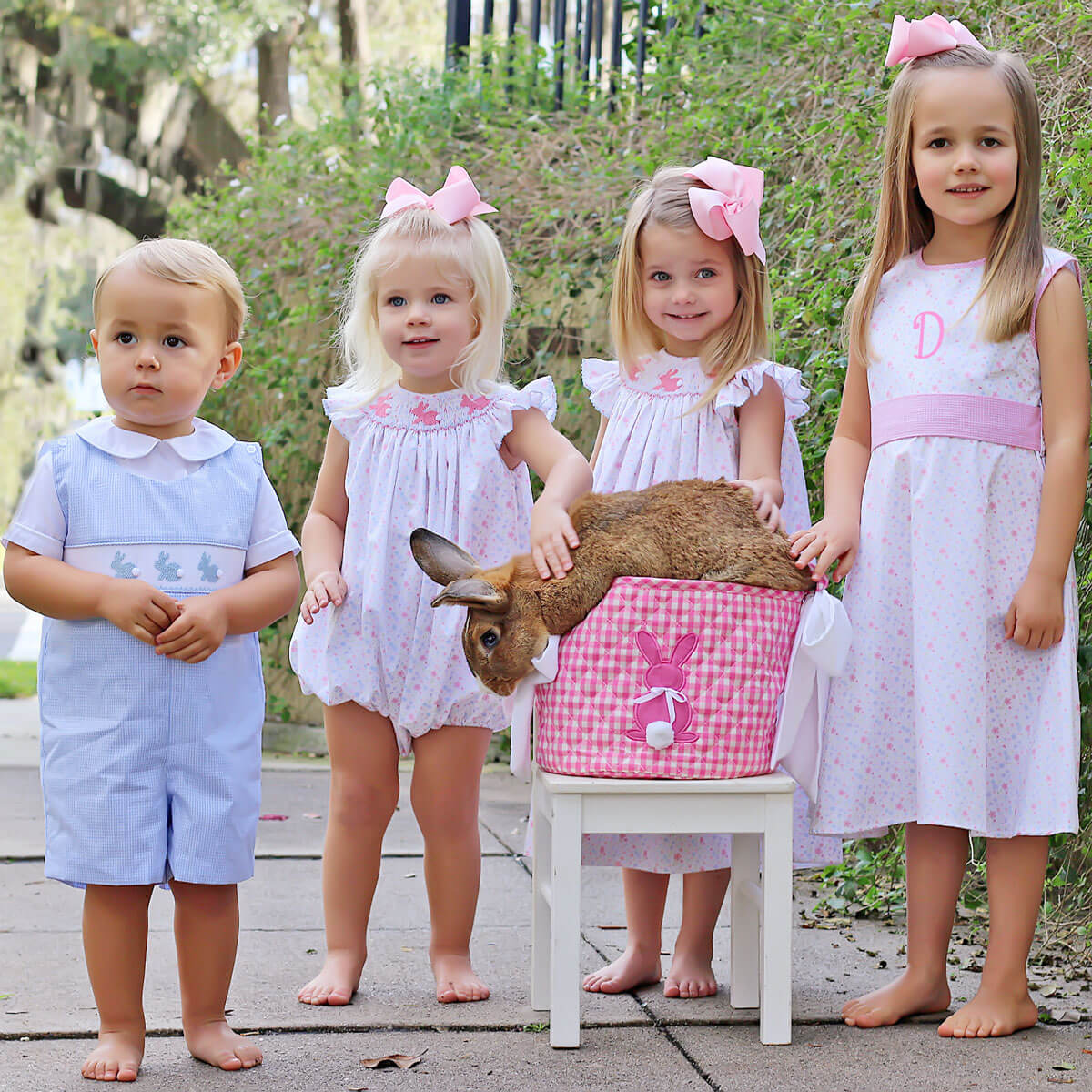 Enchanted Floral Bunny Smocked Bubble