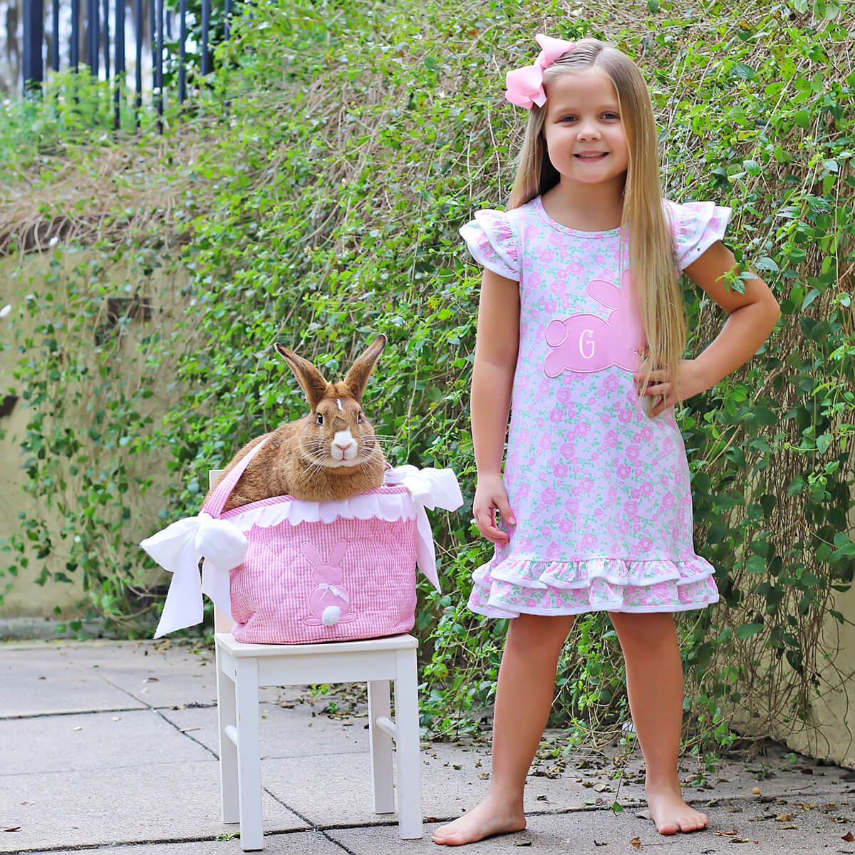 Sweet Floral Pink Bunny Milly Dress