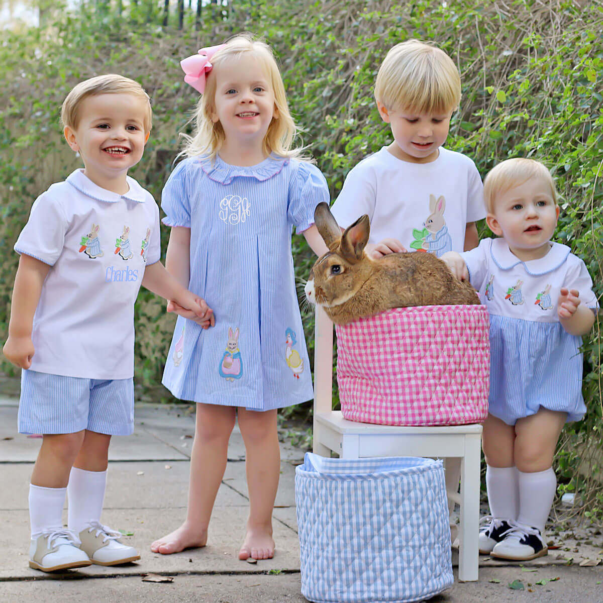 Storybook Rabbit Blue Gingham Chloe Dress