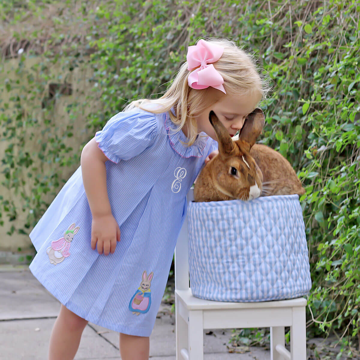 Storybook Rabbit Blue Gingham Chloe Dress