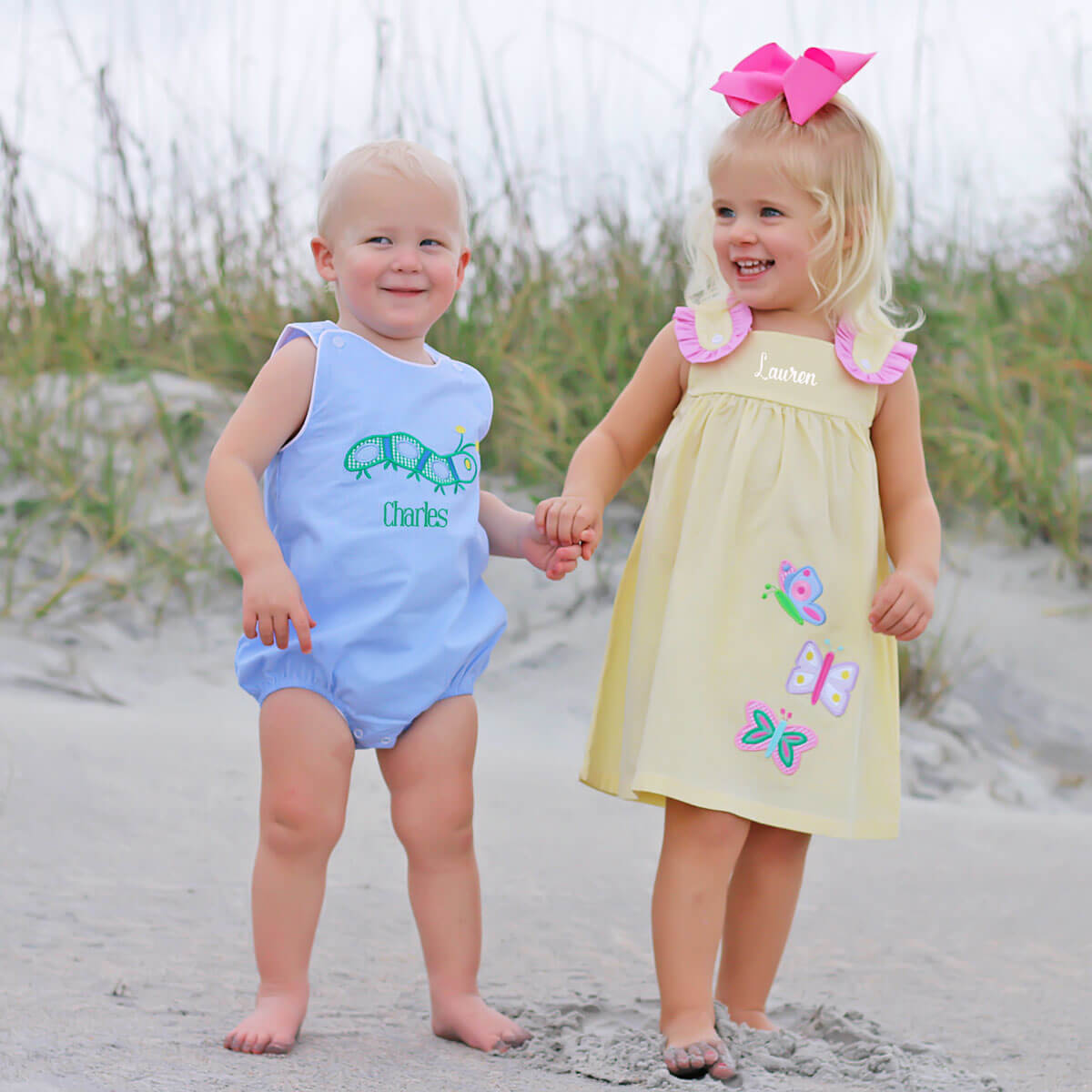 Spring Butterfly Yellow Gingham Lulu Dress