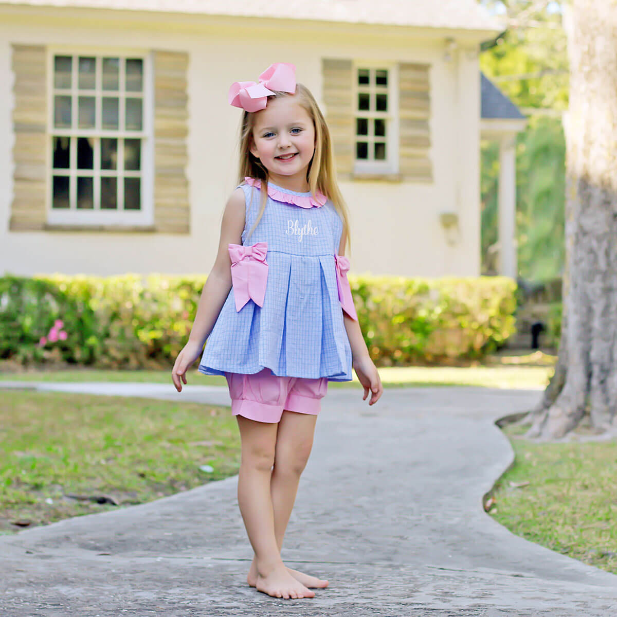 Camden Plaid Blue Eloise Short Set