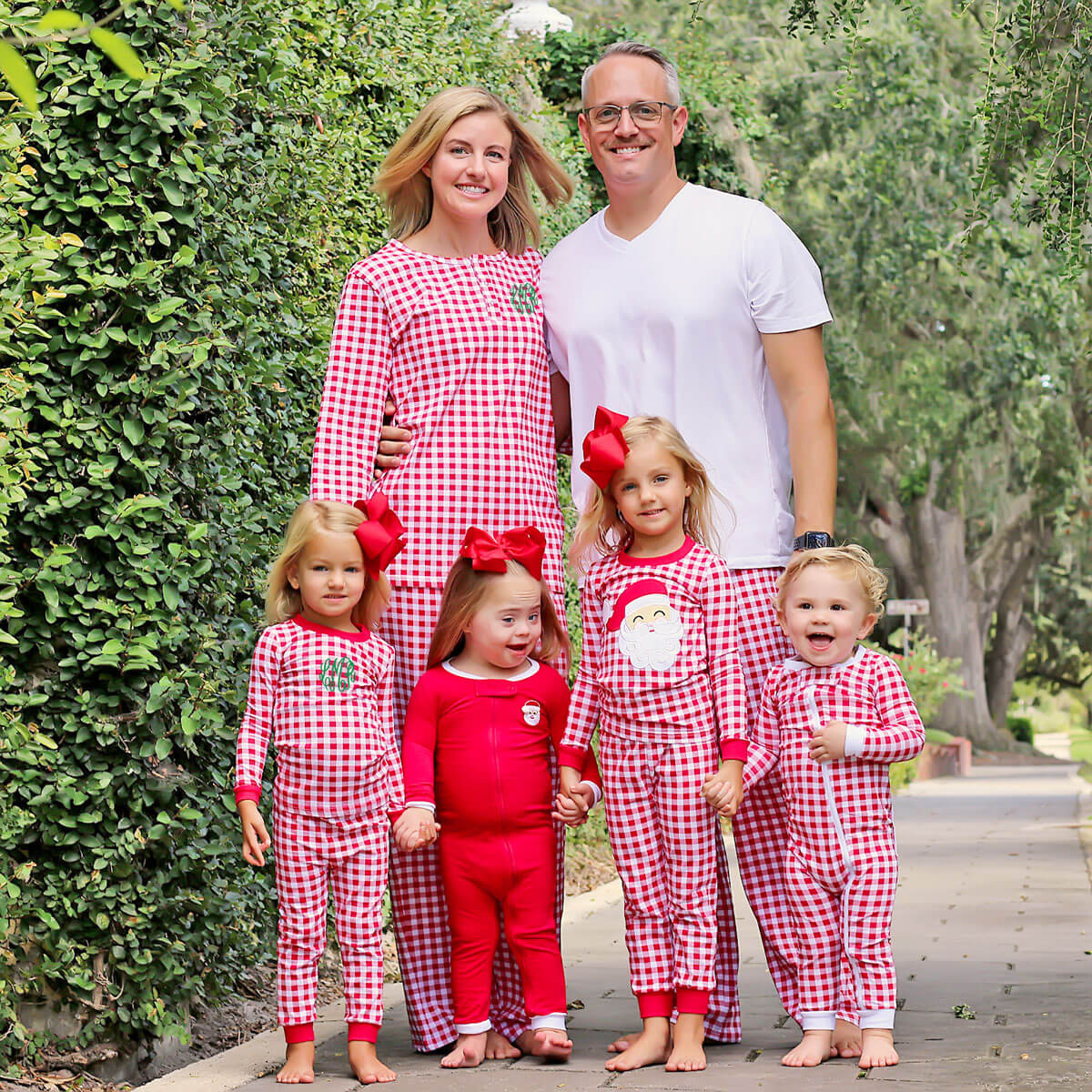 Red Gingham Knit Adult Pajama Pants