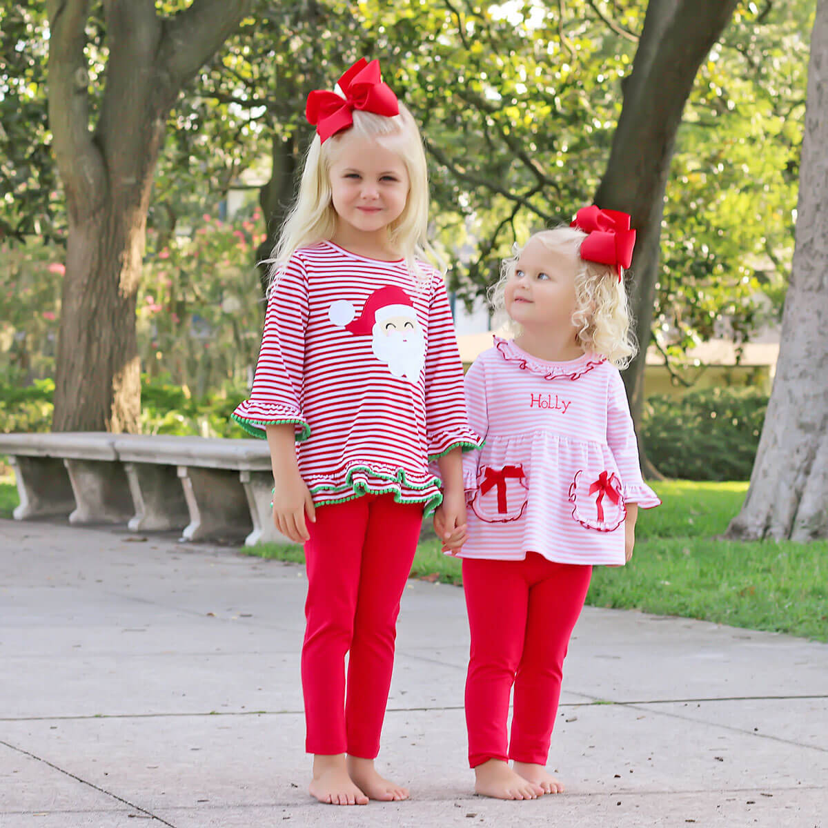 Happy Santa Red Stripe Milly Tunic Legging Set