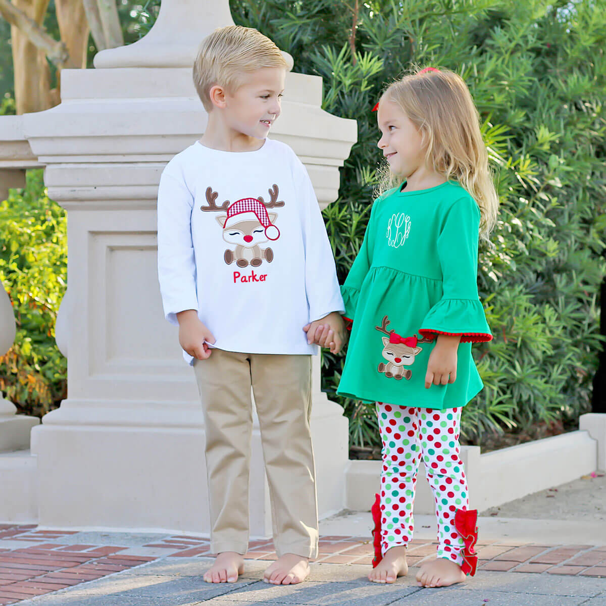 Dashing Reindeer Polka Dot Sophia Legging Set