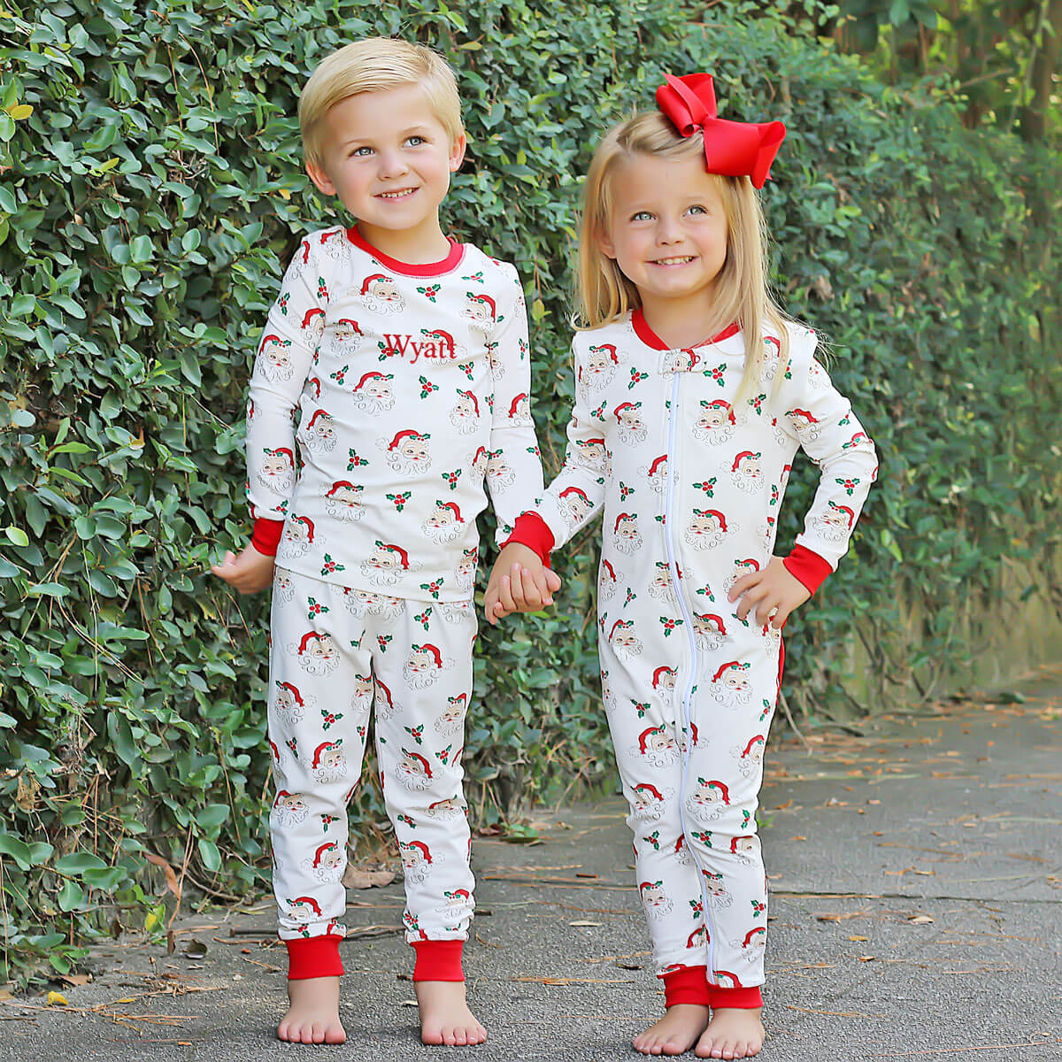 Vintage Santa White Pajamas