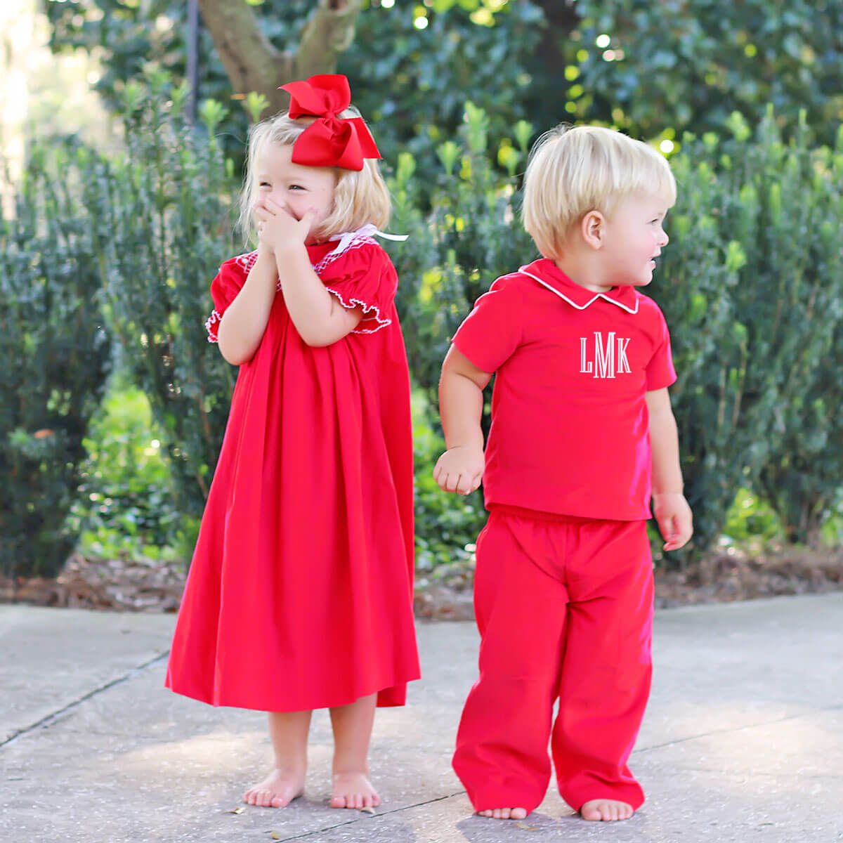 Solid Red Collared Corduroy Collared Pant Set