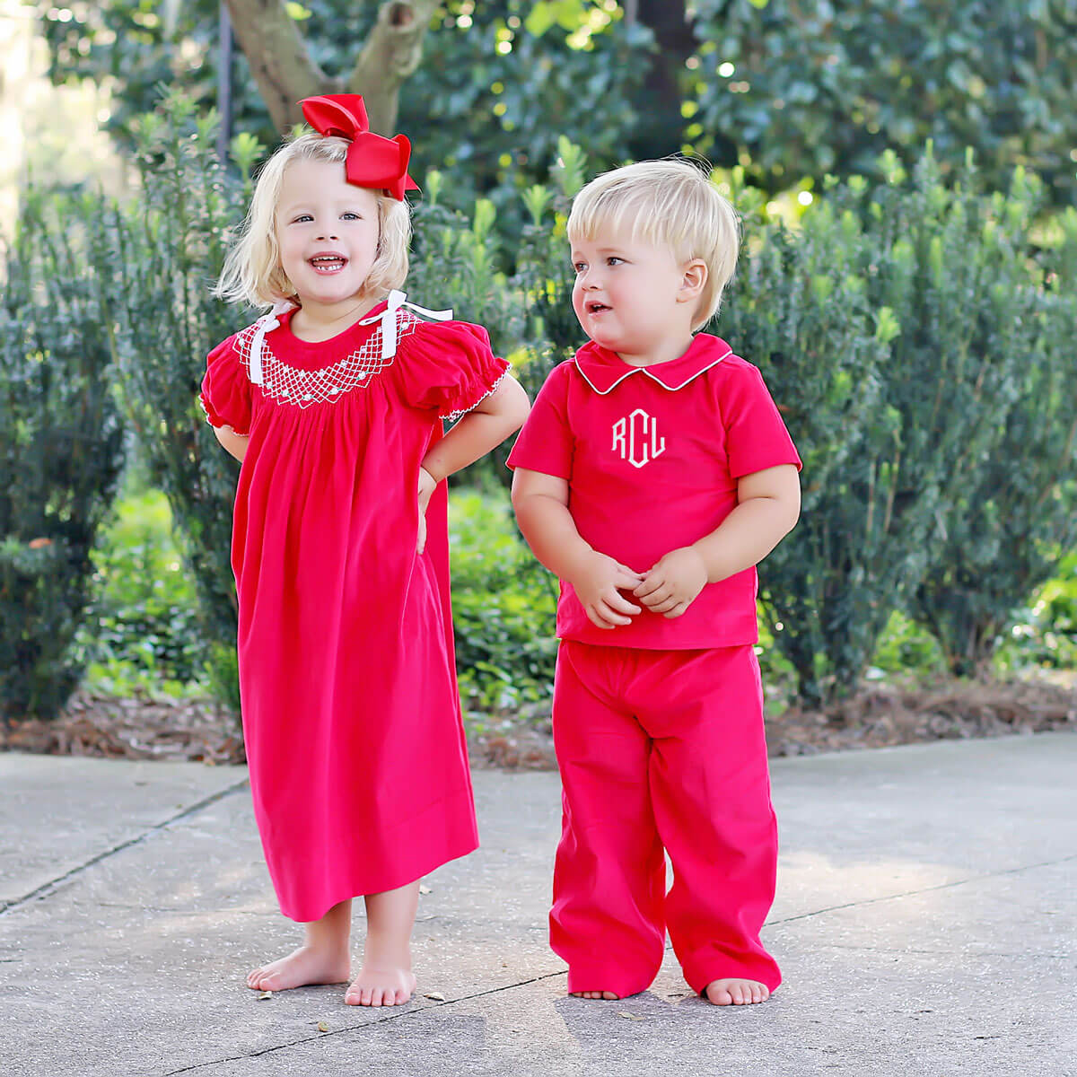 Solid Red Collared Corduroy Collared Pant Set