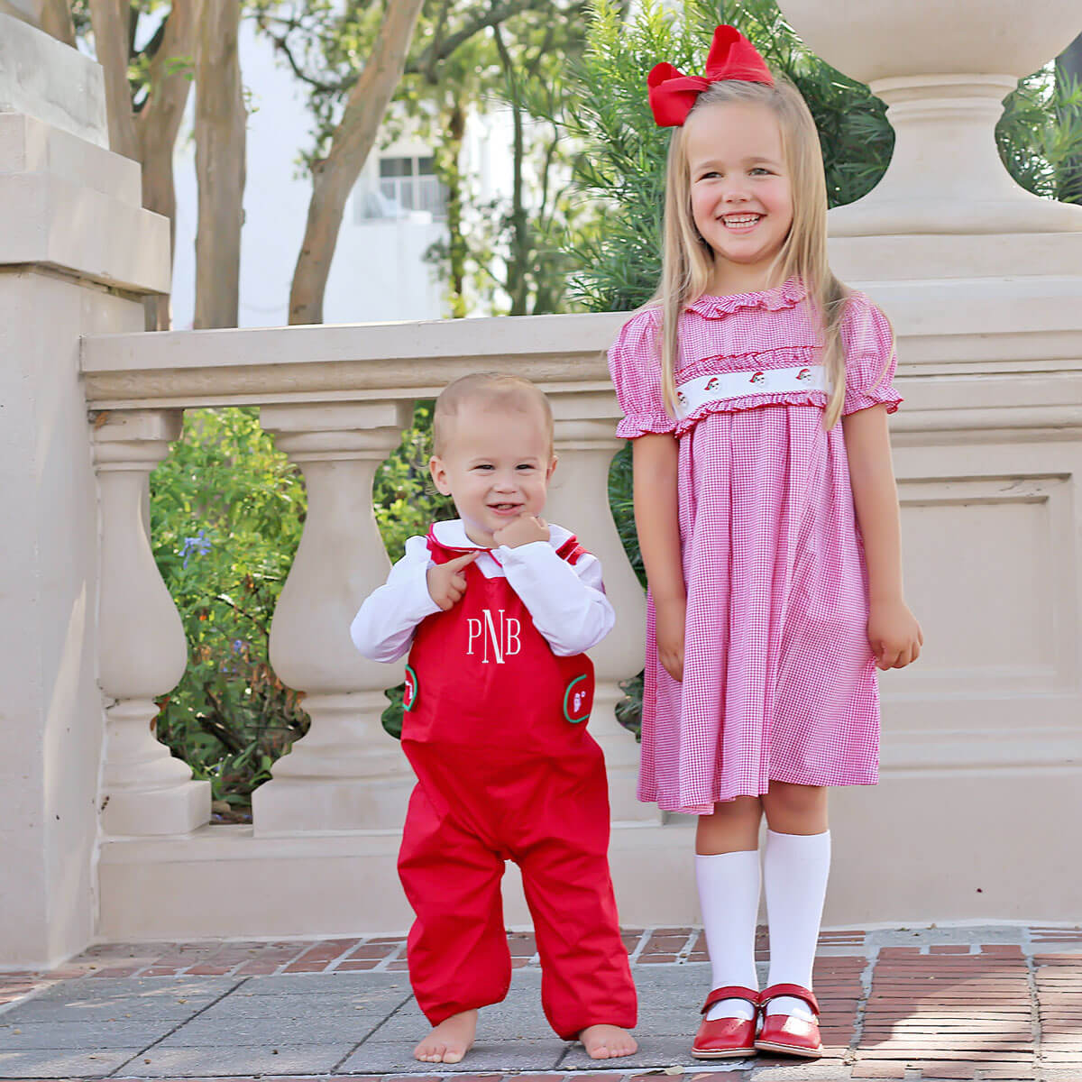 Happy Santa Red Gingham Chloe Dress