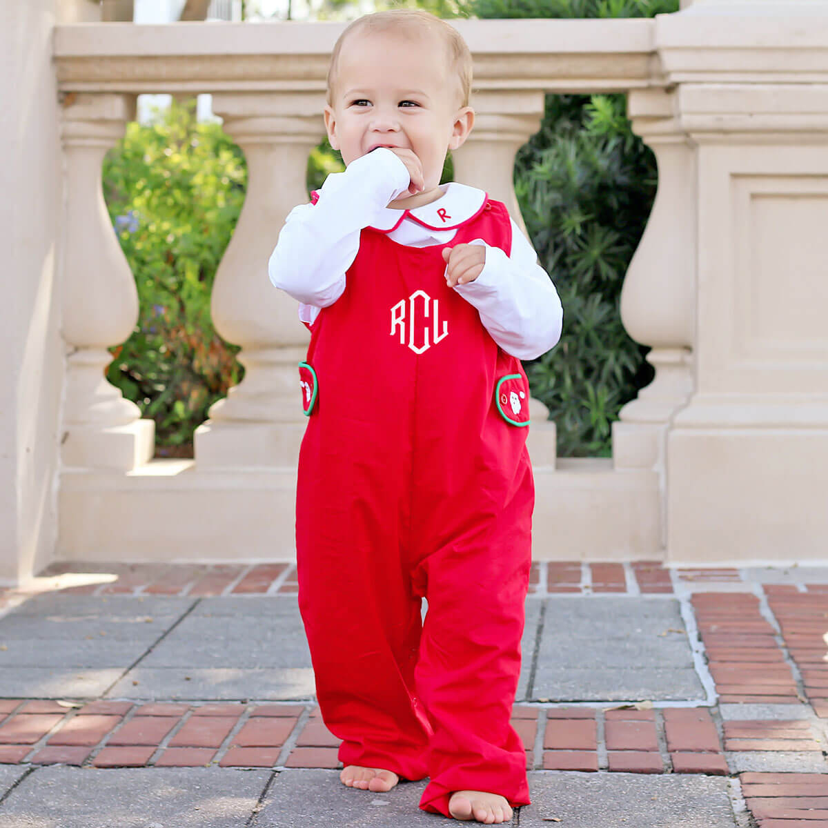 Happy Santa Solid Red Longall