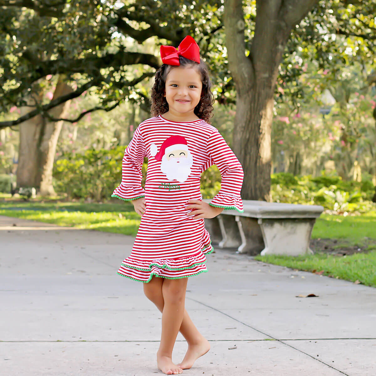 Happy Santa Red Stripe Milly Dress