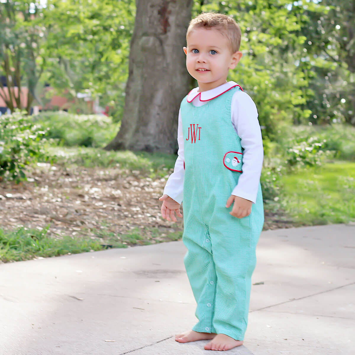 Happy Santa Green Longall