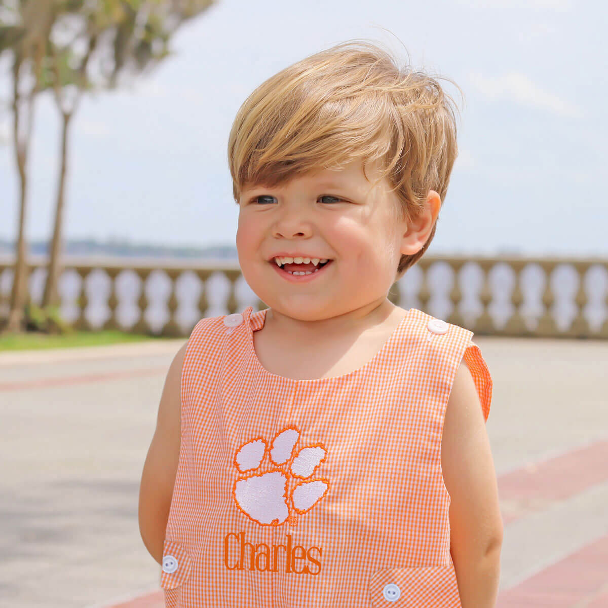 Clemson Embroidered Orange Jon Jon
