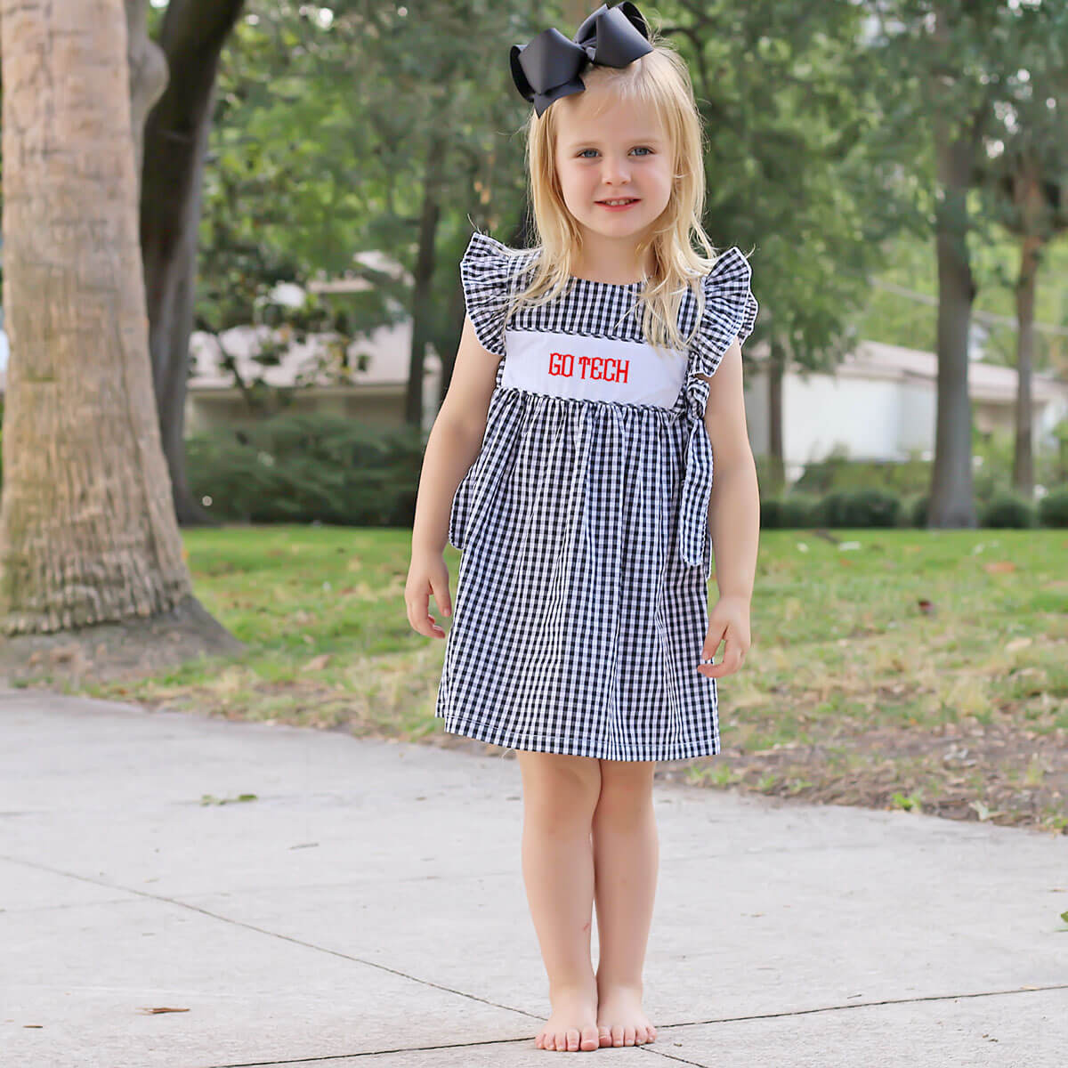Black Gingham Avery Dress