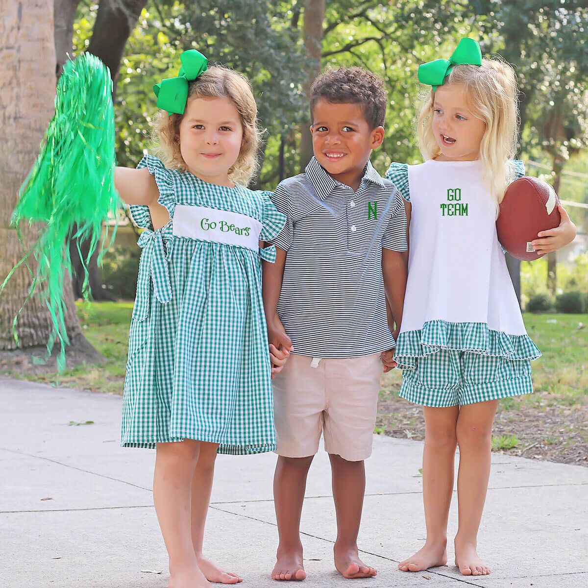 Green Gingham Tie Back Short Set
