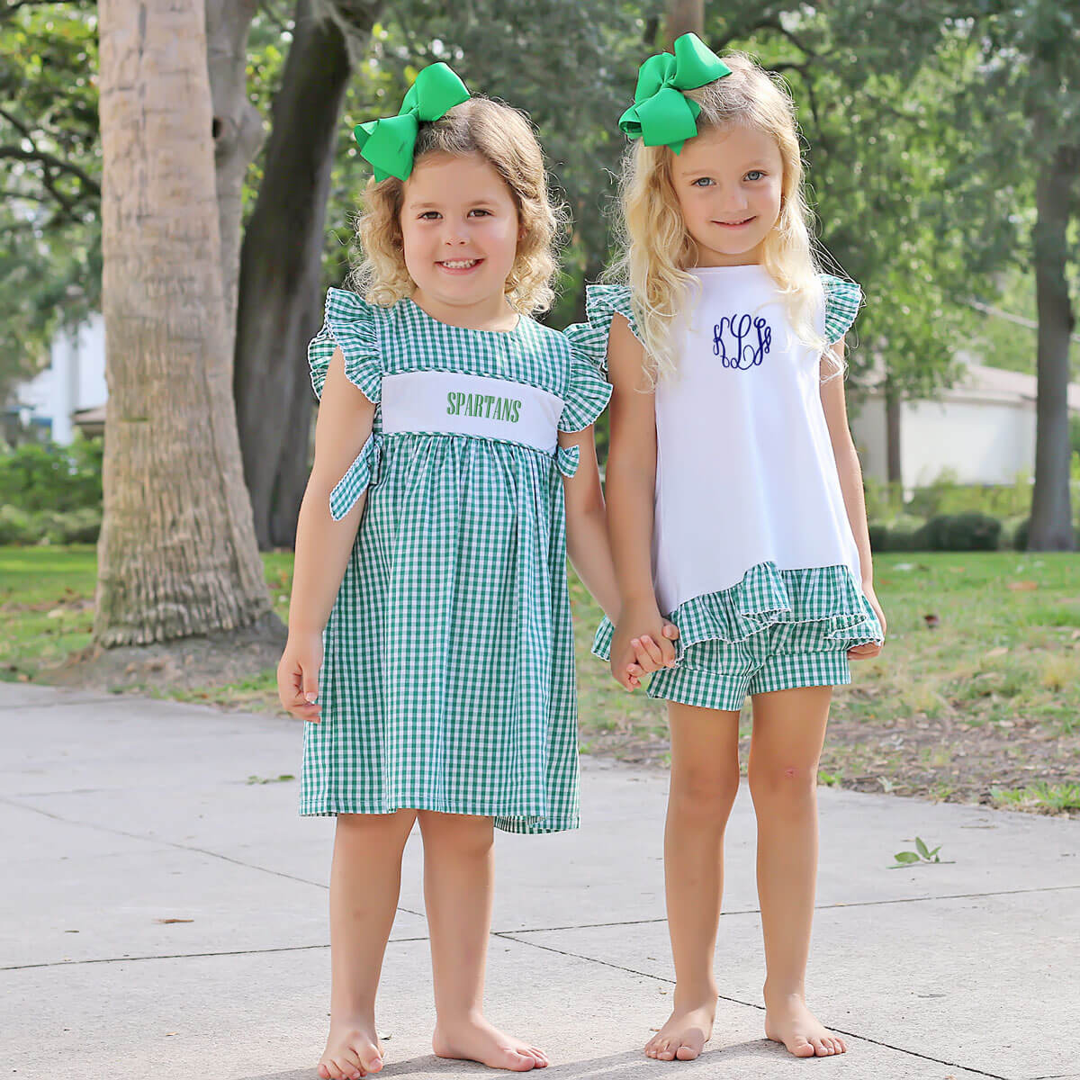 Hunter Green Gingham Avery Dress