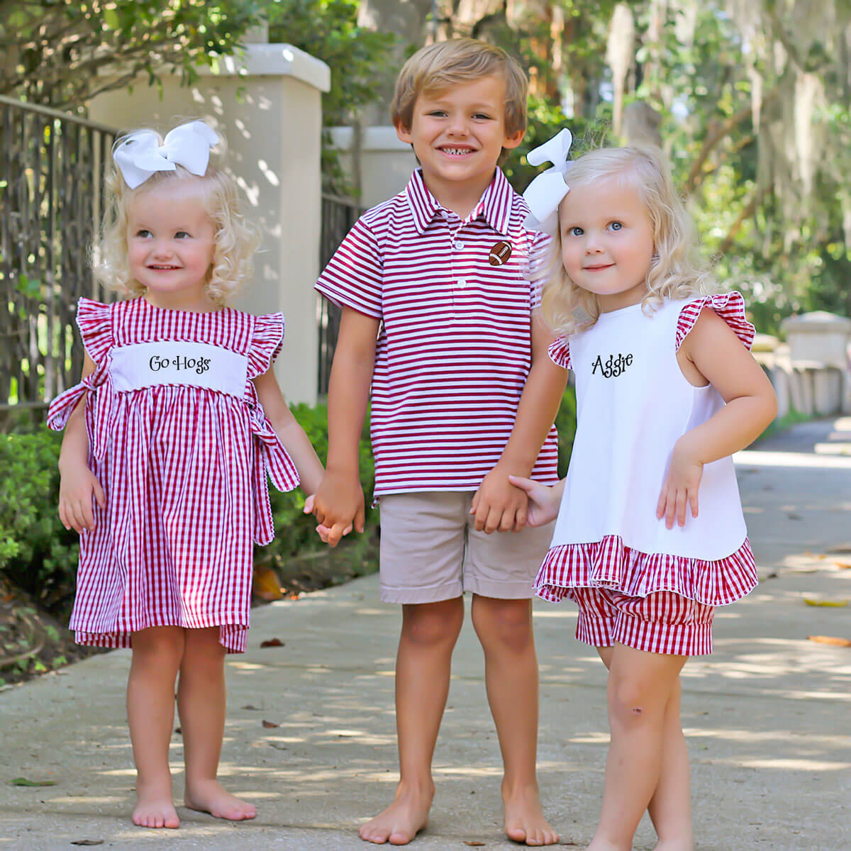 Maroon Gingham Tie Back Short Set