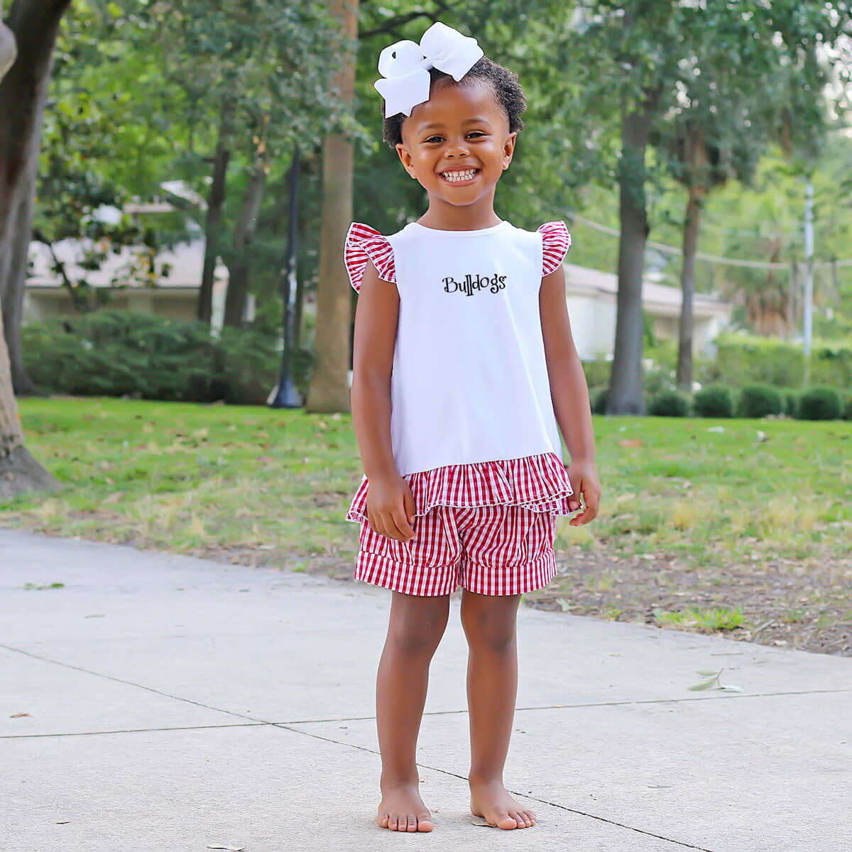 Maroon Gingham Tie Back Short Set