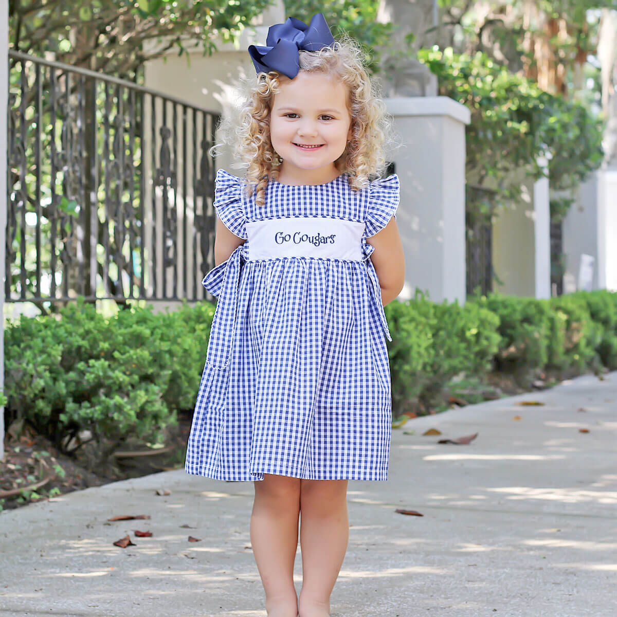 Navy Blue Gingham Avery Dress