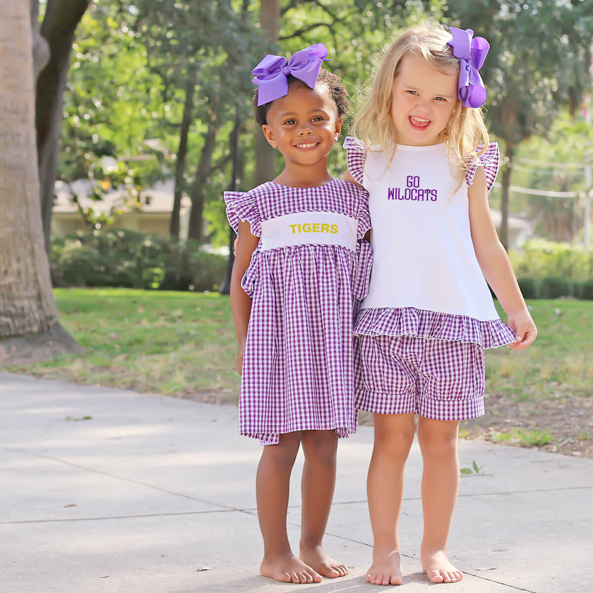 Purple Gingham Tie Back Short Set