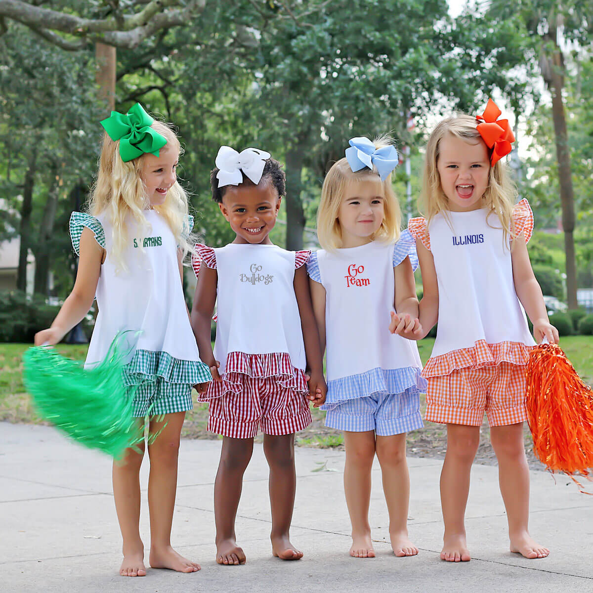 Orange Gingham Tie Back Short Set