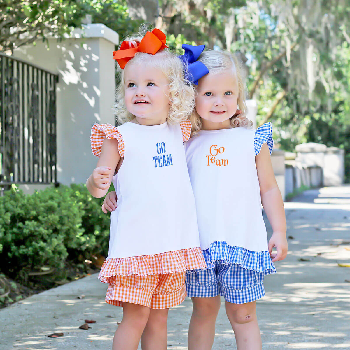 Royal Blue Gingham Tie Back Short Set