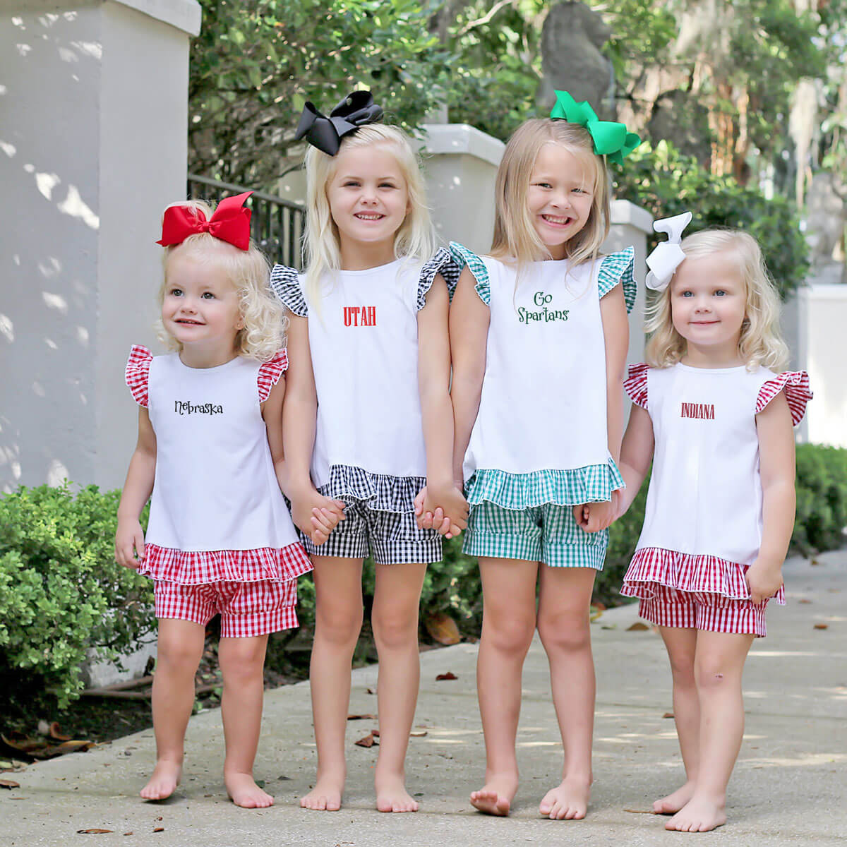 Green Gingham Tie Back Short Set