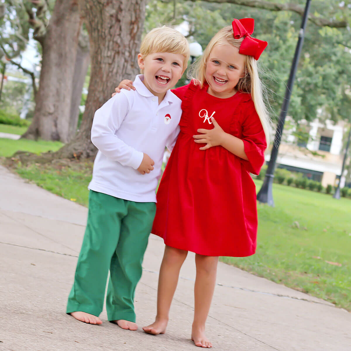Red Corduroy Olivia Dress