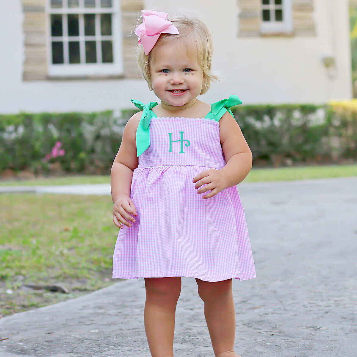 Pink Gingham Aubree Bubble