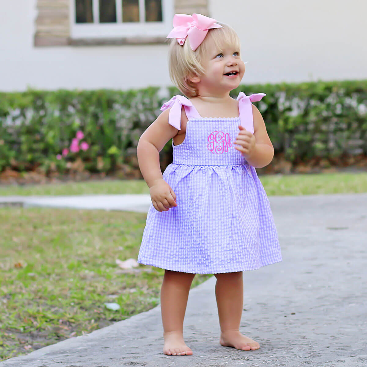 Purple Gingham Aubree Bubble