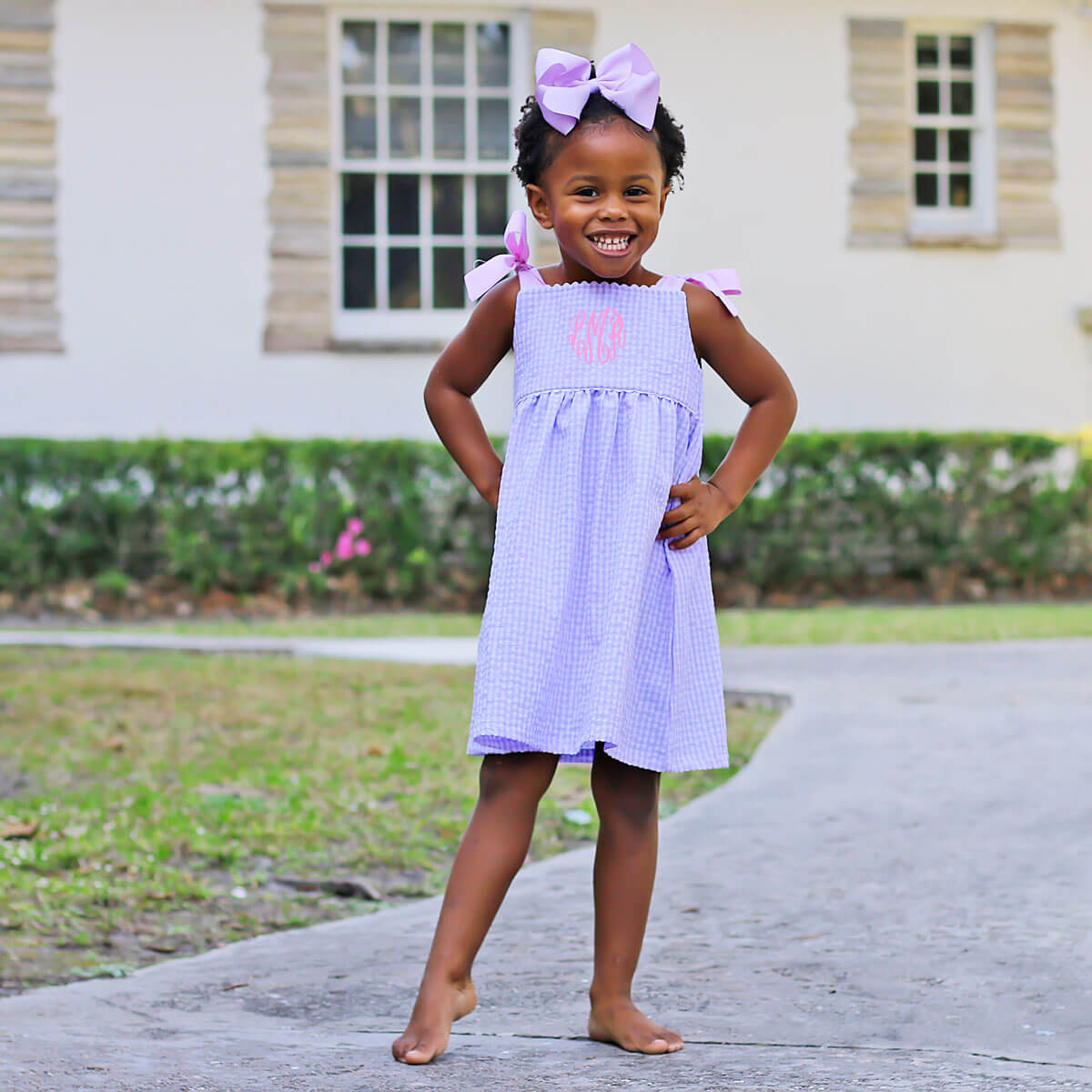 Purple Gingham Aubree Dress