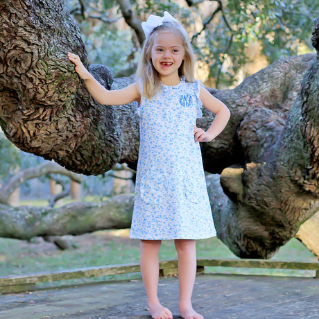 Blue Floral Nicole Dress