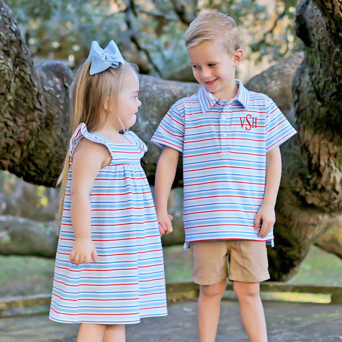 Patriotic Play Red & Blue Stripe Polo