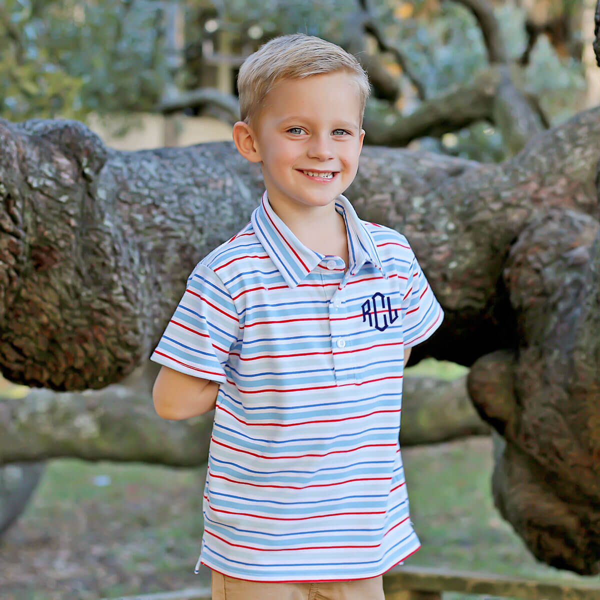 Patriotic Play Red & Blue Stripe Polo