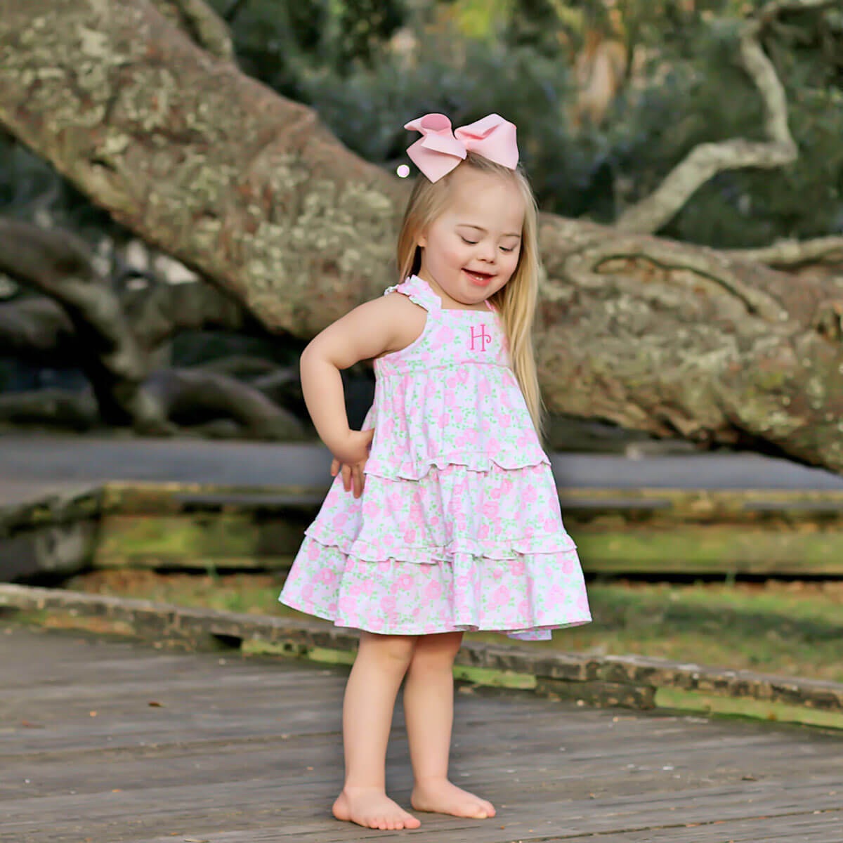 Pink Floral Callie Tiered Dress