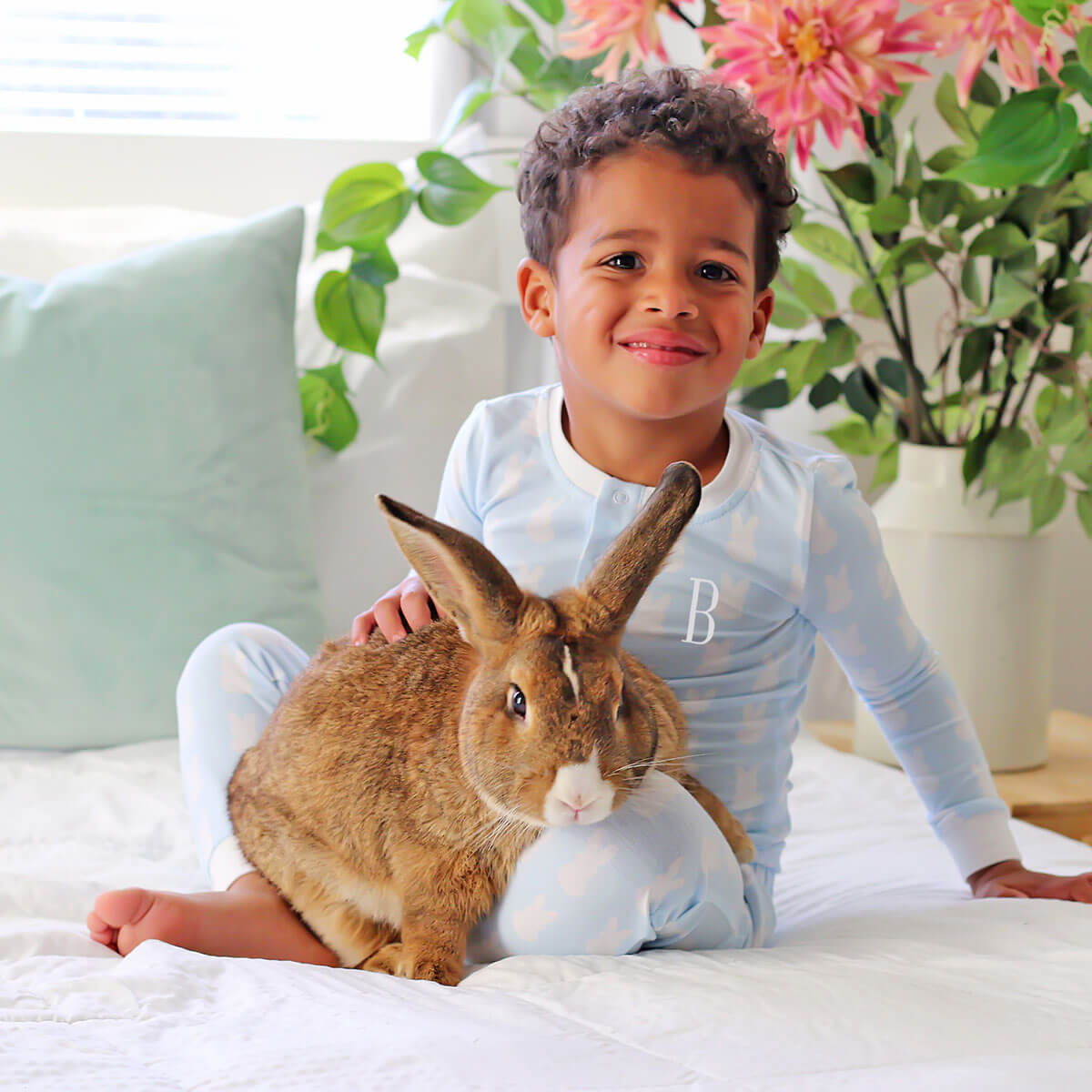 Bunny Peeps Light Blue Henley Pajamas