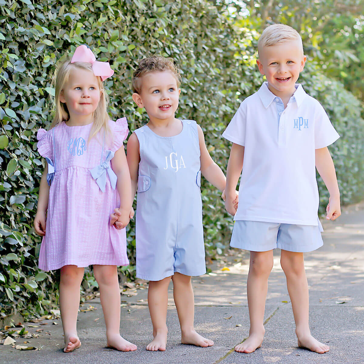 Micro Blue Gingham Short Set