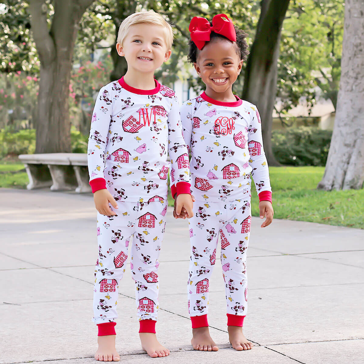 Barn Print Knit Pajamas